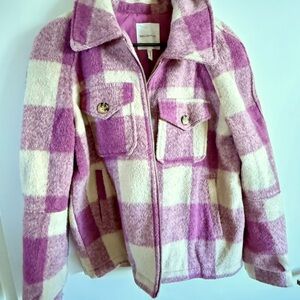 Avec les filles plaid zip Shacket